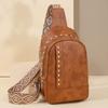 Rivet Shoulder Soft Leather Chest Bag