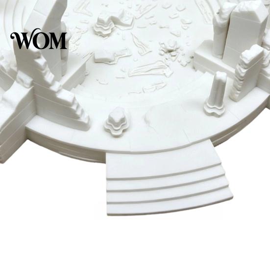 3D Printed Figurines Ancient Greek Altar Ruins Statue, Micro Landscape Miniature Model, Detailed Sculpture Architecture Desktop Ornament for