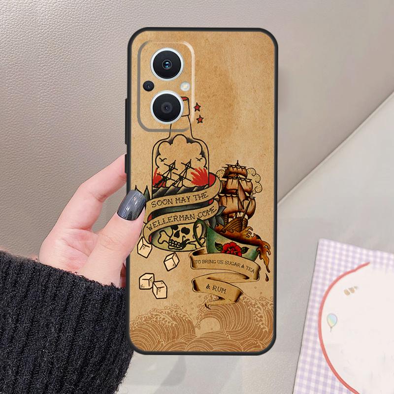 Sailor Retro Art Funda For OPPO Reno 11 12 13 14 Pro 11F 12F 13F 14F 7 8 Lite OPPO Find X9 X6 X5 X8 Pro Case