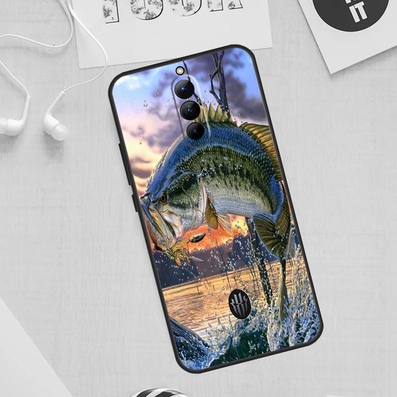 Bass Fishing Lake Fisherman Case For ZTE Nubia Red Magic 10S 8S 9S 8 9 11 Pro Plus 6 7 6S 7S 6R For RedMagic 10 Air Cover
