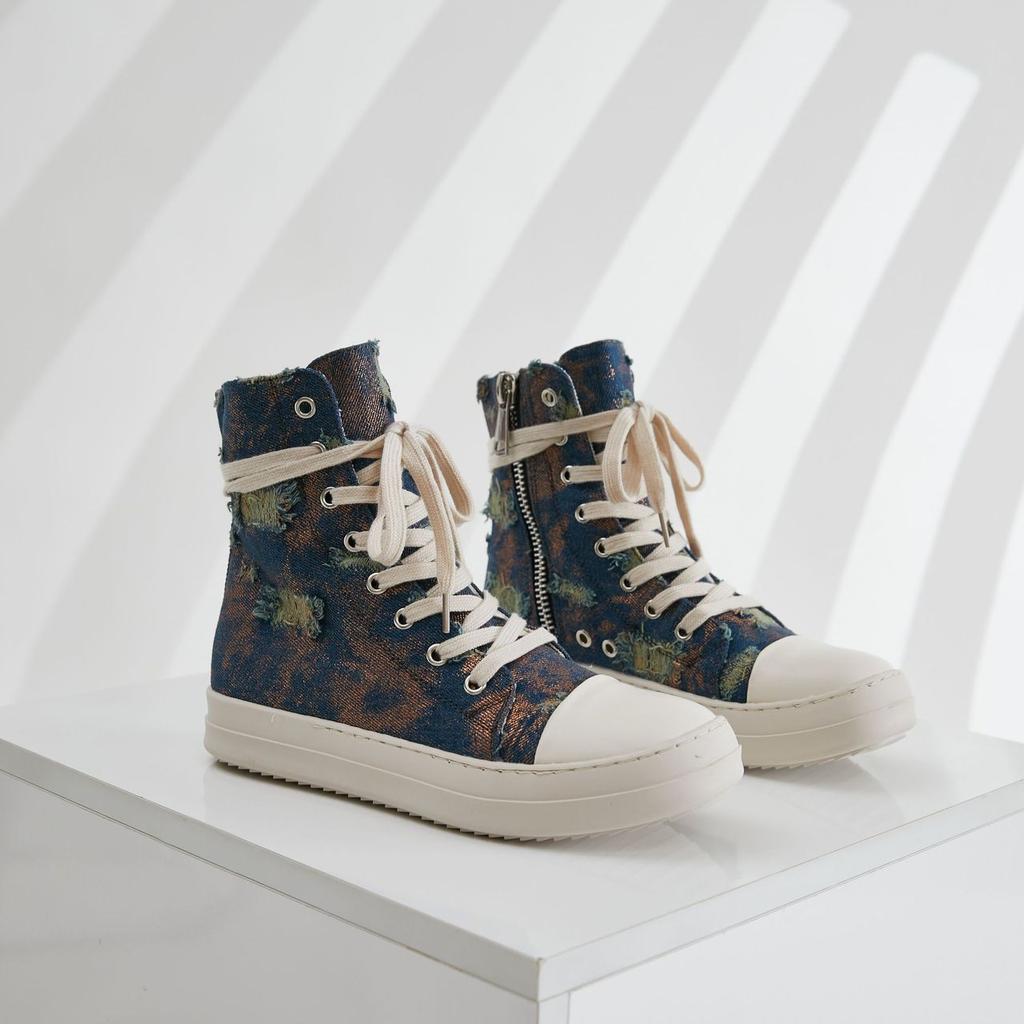 Высокие туфли женские парные туфли из парусины женские туфли больших размеров универсальные модные кроссовки на шнуровке женские Zapatillas Mujer