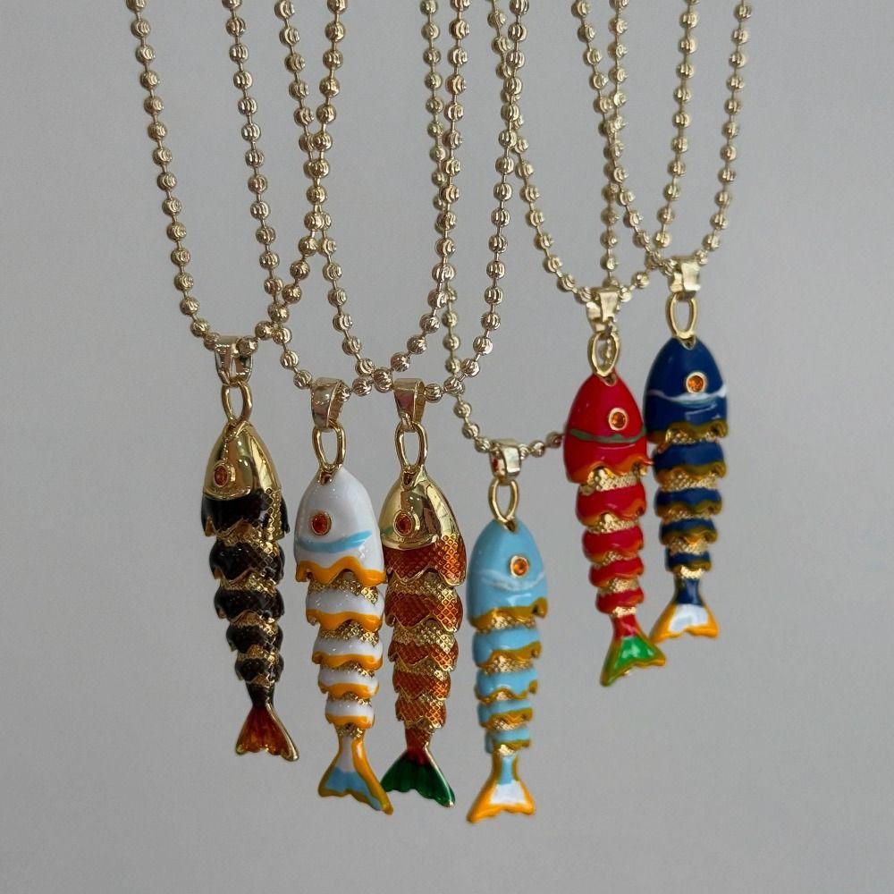 Goldfish Nylon Rope Necklace Ethnic Style Ocean Series Necklace Girls