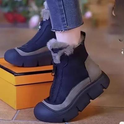 2025 Новые женские плюшевые теплые зимние ботинки для снега, удобные нескользящие ботинки на толстой подошве для отдыха на открытом воздухе, женские ботильоны Zapatos
