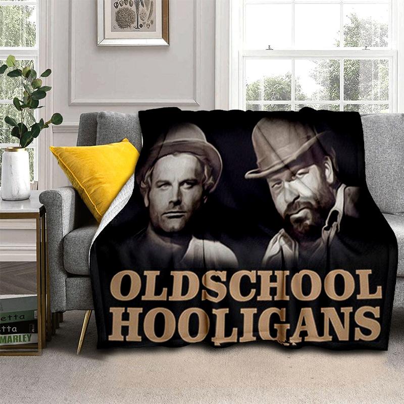 Bud Spencer Terence Hill Throws Throws Blanket for Kid Sofa Travel Hiking Picnic Beding Super Soft Flannel Blanket birthday gift