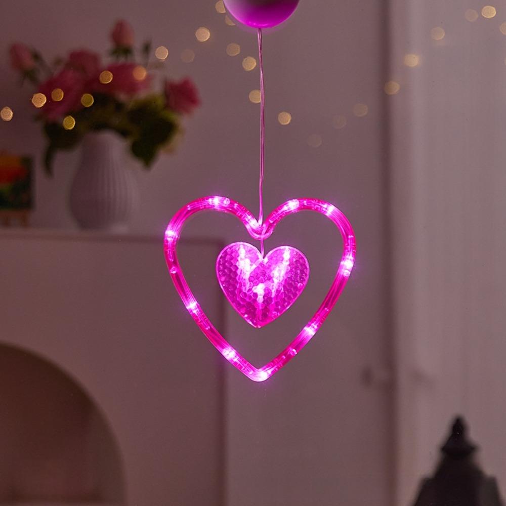 Waterproof Heart Curtain Fairy Light Creative Suction Cup Atmosphere Light  Proposal Ceremony
