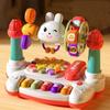 Rabbit Rotating Music Piano Keyboard Plastic Baby Piano Toys Cute story machine  Toddlers