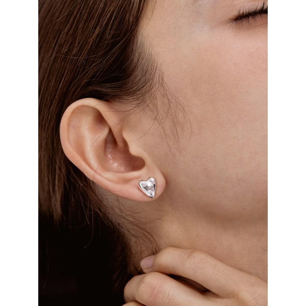 Vary Cubic Chips Heart Earring Ec1924