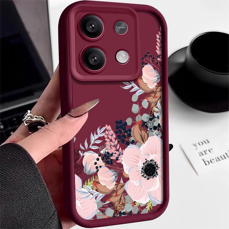 Для Xiaomi 13T Pro 11T Poco F6 X6 X5 Pro Redmi Note 13 12 4G 11 10 Pro Max чехол красивый противоударный чехол с цветочным принтом мягкий матовый силиконовый чехол для телефона