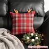 Sofa Home Decor Checkered Antlers Pillow Cover Soft Pillow Case Cushion Cover  Christmas Decor