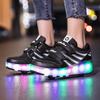 Детские съемные перезаряжаемые светящиеся кроссовки с двумя колесами, детские кроссовки для катания на роликовых коньках