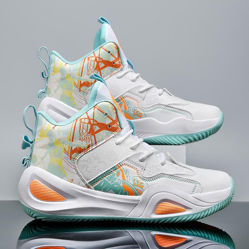 Мужские настоящие баскетбольные кроссовки для подростков, высокие спортивные кроссовки для студентов, повседневные кроссовки для бега
