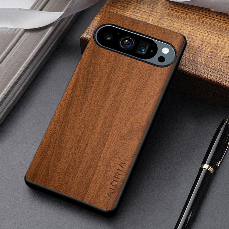 Чехол для Google Pixel 9 10 Pro XL 10A 9A Coque Прочный Кожаный Чехол с Деревянным Рисунком для Google 10a Case Funda