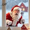 Large Santa Window Poster Creative Claus Static Cling Glue‑Free Christmas Glass Sticker Waterproof Seasonal Decorations Reusable Holiday Decor for