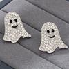 [Rhinestone | Ghost Earrings] 1 Pair Rhinestone Ghost Earrings | Y2K Style, Sparkling Full Drill Halloween & Graduation Party Jewelry, Stainless Steel