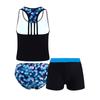 Девочки без рукавов борцовка майка майка эластичный пояс шорты цветочный принт танкини купальник