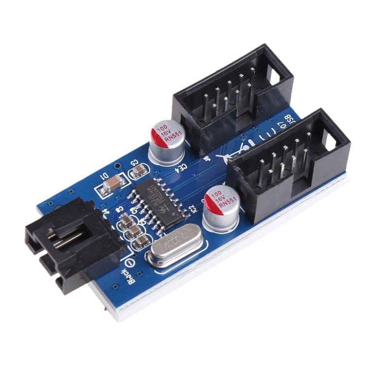 9-контактный USB-разъем, Male 1-to-2 Female, Карта-разветвитель, Кабель-разветвитель USB 2.0, Разъем для материнской платы, Порт-адаптер