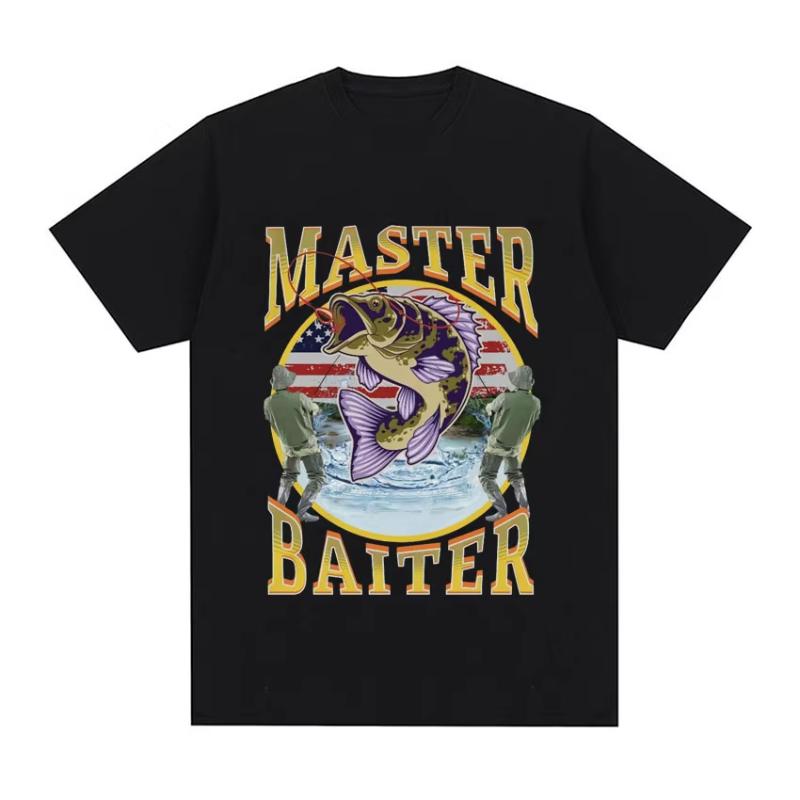 Funny Master Baiter Fishing Parody TShirt Summer Unisex Women Clothing Fashion T Shirts Cotton Short Sleeve Oversized Tshirt Tops