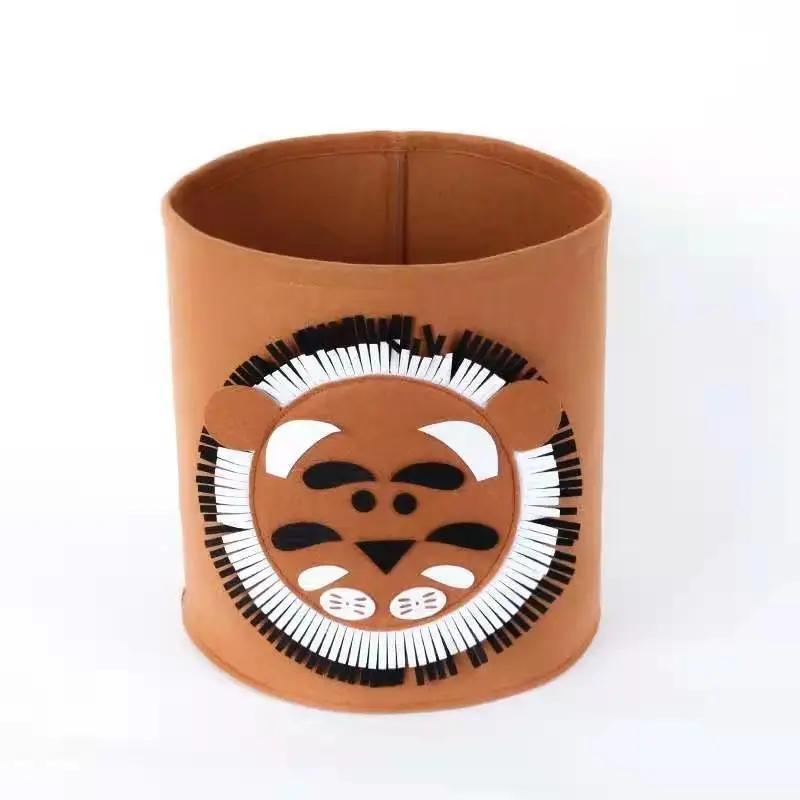 LargeCapacity Cartoon Animal Plush Storage Bin Washable Laundry Basket Lion Giraffe Design DurableFabric Home Organization Decor
