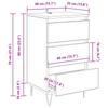 Sideboard with Drawers Black Oak Effect 40 x 35 x 70 cm