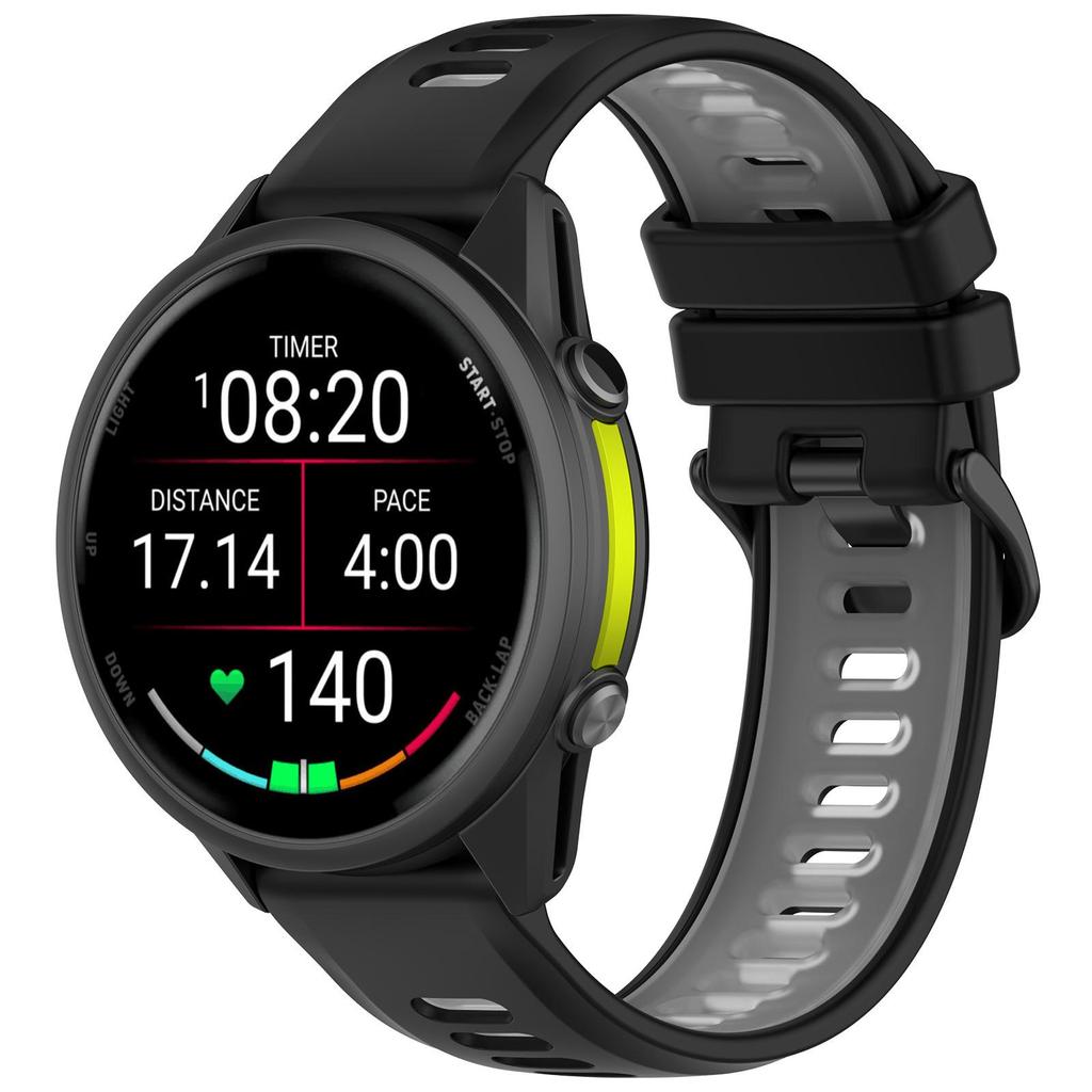 Силиконовый ремешок для часов Garmin Forerunner 970 - 22 мм Двухцветный ремешок