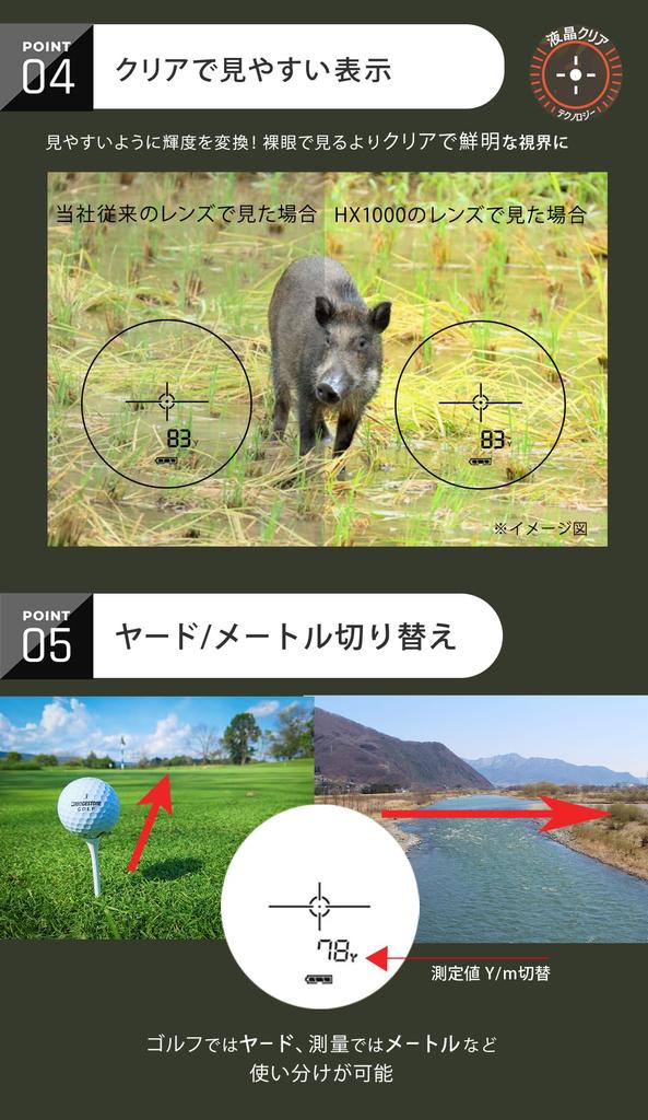 AOFAR Охотничий лазерный дальномер HX1000 Измерение 1000 ярдов Измерение Функция непрерывного сканирования Высокопропускающий объектив 6-кратный телефотометр дальномер
