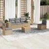 VidaXL Garden Lounge Set with Cushions 6 Pcs, Patio Sofas, Furniture Set, Outdoor Terrace Furniture, Beige 3225387