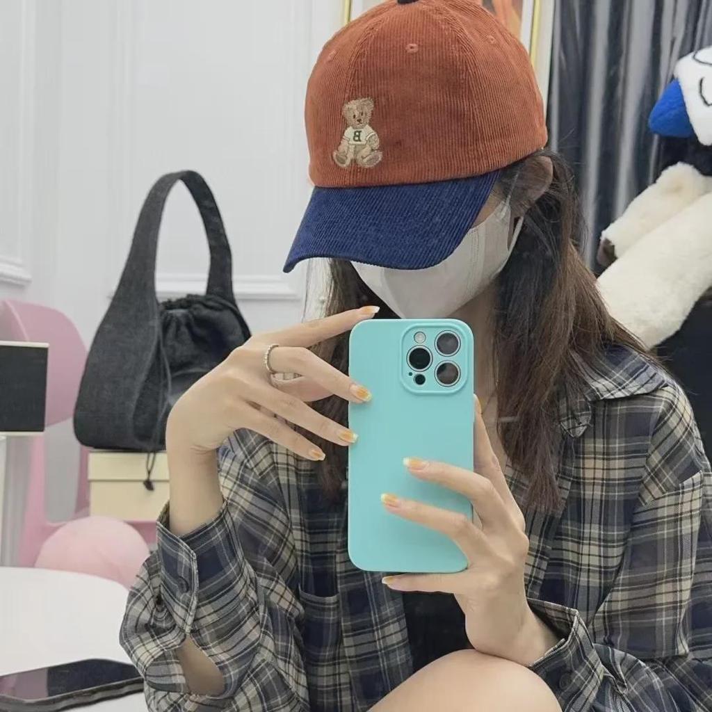 Модная бейсболка вельвета 2024 года с изображением маленького коричневого медведя для женщин и мужчин, идеально подходит для весны и осени