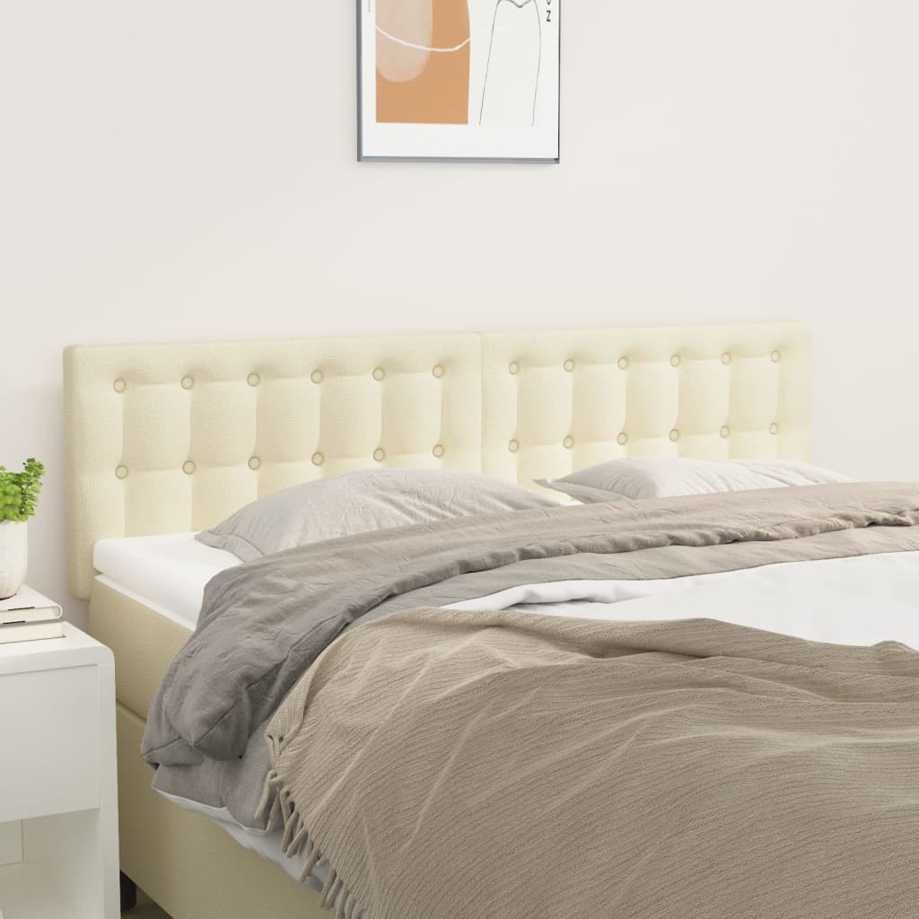 Headboards Cream 144 x 5 x 78 88 cm Faux Leather