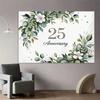 The background banner features a unique green plant "25th Anniversary" themed party decoration celebration and studio props