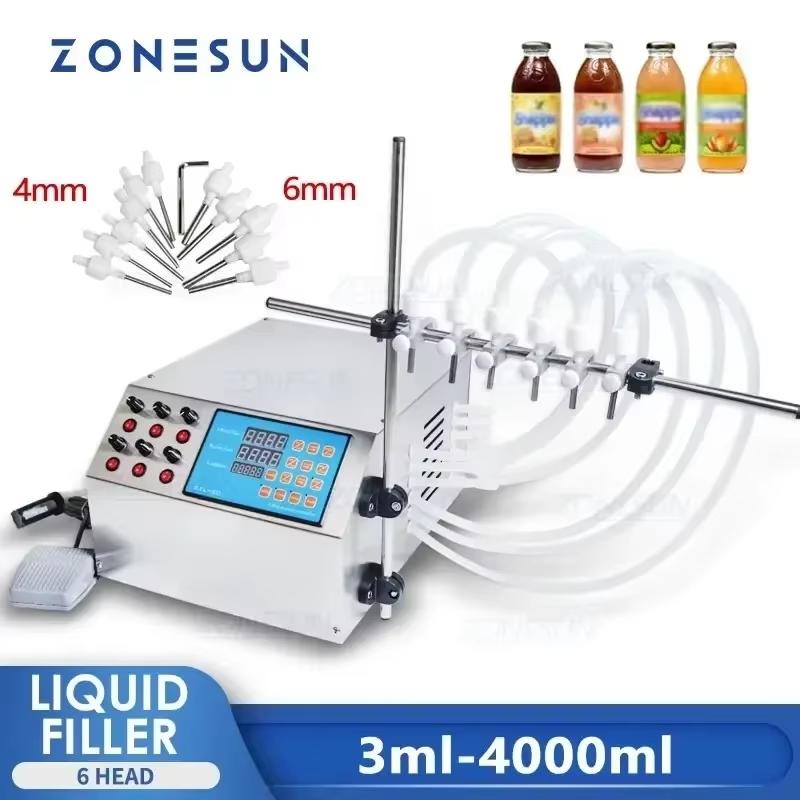 ZONESUN ZS-YTDP6 6-сопельная мембранный насос Машина для розлива жидкостей Для парфюмерной воды сока