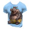 Kids Short Sleeve Tee With Cute Animal 3D Print Sporty Shape For Outdoor Games Role Play School Daily Leisure Time