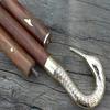 Handmade Wooden Walking Stick with Swan Head Wooden Walking Stick with Solid Brass Head Walking Stick