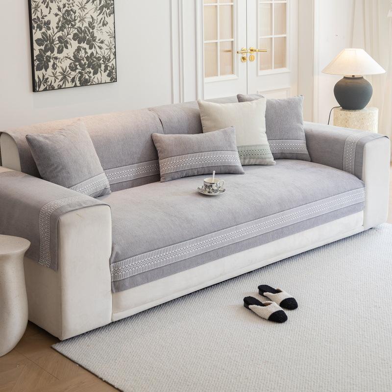 Подушка для дивана из шенилла Four Seasons Universal Cushions Non-Slip Nordic Simple Green Simple Sofa Cover Fabric