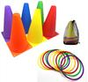 G Ring Toss Cones Mini Game for Adults and Recreational Includes Storage Bag TMR.Breath Set, & Rings, Colorful, Portable, Indoor/Outdoor Play, Kids,