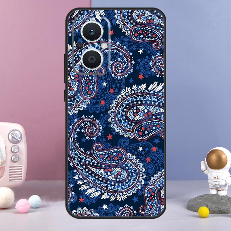 Чехол с узором пейсли для OPPO Reno 12 F 11F 13F 14F 10 11 13 14 Pro 7 8 Lite Чехол для OPPO Find X9 X6 X5 X8 Pro