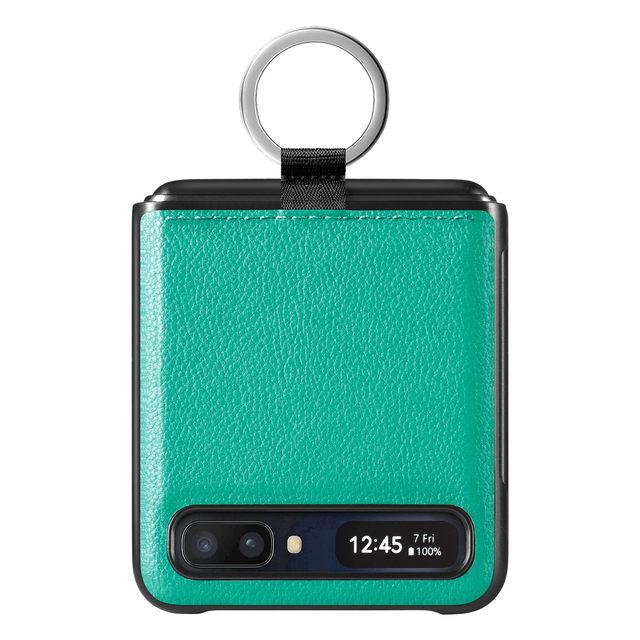 Тонкий кожаный чехол с держателем на палец для Samsung Galaxy Z Flip 3 Flip4 Flip 4 Flip3 5g, складной чехол для мобильного телефона с защитой от падения, Fundas