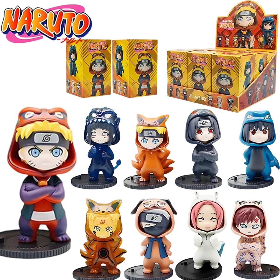 Hot Naruto Anime 9PSC set Trendy PVC Toy Itachi Sasuke Kakashi Gaara Series Desktop Ornament kid Toy Christmas Gift