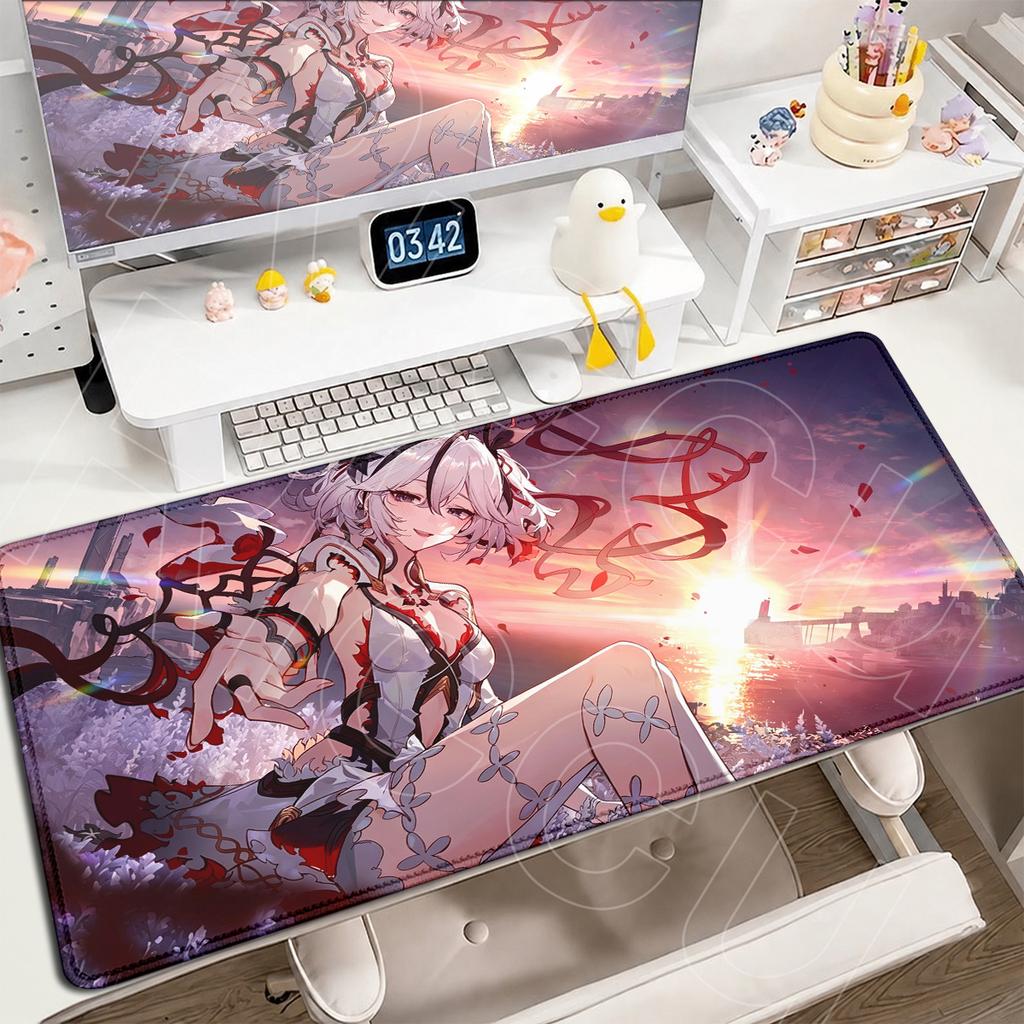 E-Sport Game Desktop Carpet Anime Non-slip Rubber Base Wuthering Waves Kawaii Girl Camellya Mouse Pad Speed Laptop keyboard Mats