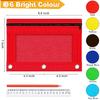 Pencil Pouch for 3 Ring Binder, Bulk 6 Pack 3 Hole Zipper Pencil Pouches with Clear Window, Pencils Bags in Assorted Colors, Sturdy and Durable Cloth