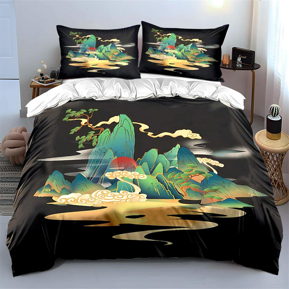 "Landscape Art Decor Set" Bedding Set with 1 Duvet Cover 2 Pillowcases Single Double King Queen, Gift