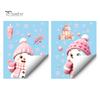 Декор стен для вечеринки, Рождественский снеговик, Статические наклейки на стекло, Декоративные розовые наклейки, Водонепроницаемые ПВХ, Креативный подарок для друзей