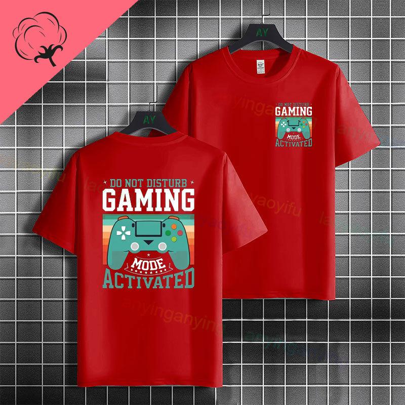 Funny Do Not Disturb Gaming Mode Activated Graphic Tshirt Casual 100cotton Short Sleeve Tshirt For Gamer Boys Girls Daily Wear