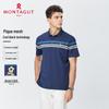 MONTAGUT Men's Summer Mesh Breathable Lapel Business Short Sleeve Polo Shirt