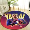 1pc Lamine Yamal  Print Round Carpet Chair Round Carpet Suitable for Bedroom Living Room Home Decorative Carpet