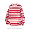 Spring and Autumn Fashion Trendy American Striped Long Sleeve T-shirt Men's Casual Loose Sports Breathable High Quality T-shirt