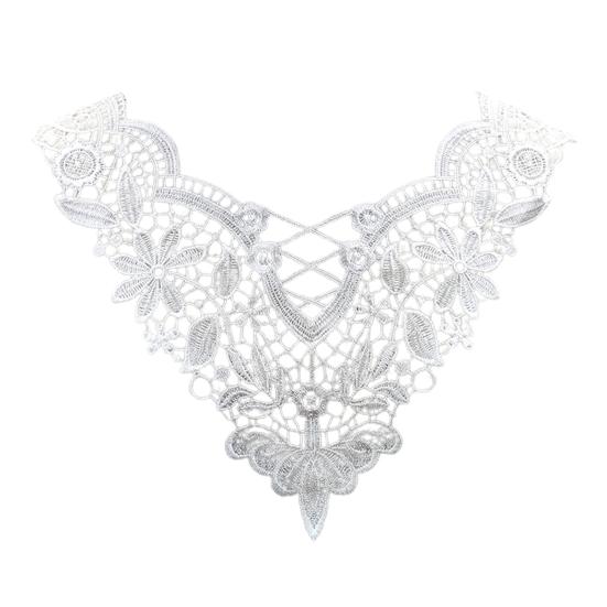 Yousheng Embroidered Lace Collar Hollow Out Lace Fabric Trim Applique Neckline Women Lace Collar Applique for DIY Sewing Supplies Wedding Dress