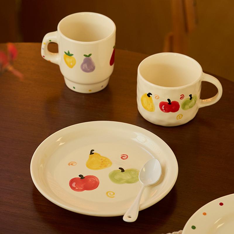 Расписанные вручную керамические тарелки для овощей, элитная кондитерская, послеобеденный чай, кофейная чашка, вкусные блюда, бытовая посуда