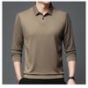 Men S Fake Two Piece Striped Long Sleeve Polo Shirt