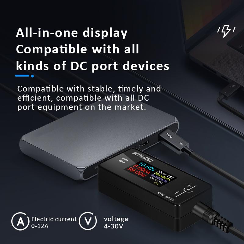 DC 4-30V 0-12A TFT HD Цифровой Вольтметр Измеритель Мощности DC5.5*2.5 Интерфейс Тестер Монитор Напряжения Тока Детектор Емкости Батареи