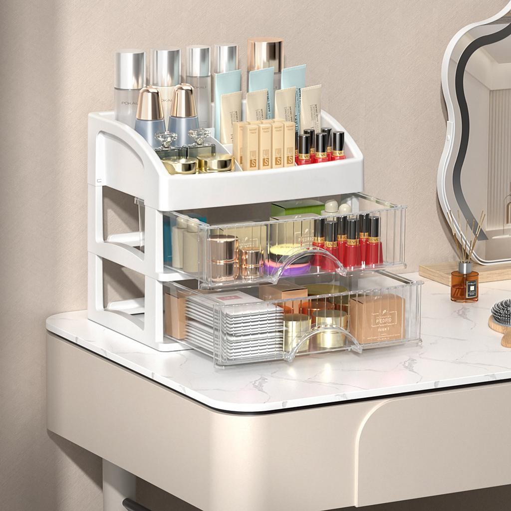 Drawer Jewelry Makeup Storage Box Large Capacity Transparent Makeup Storage Box Multi-layer Multi-functional Desktop Organizer